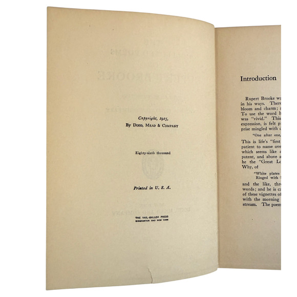 The Collected Poems of Rupert Brooke 1927 Hardcover Vintage Woodberry Dodd READ - Picture 12 of 16